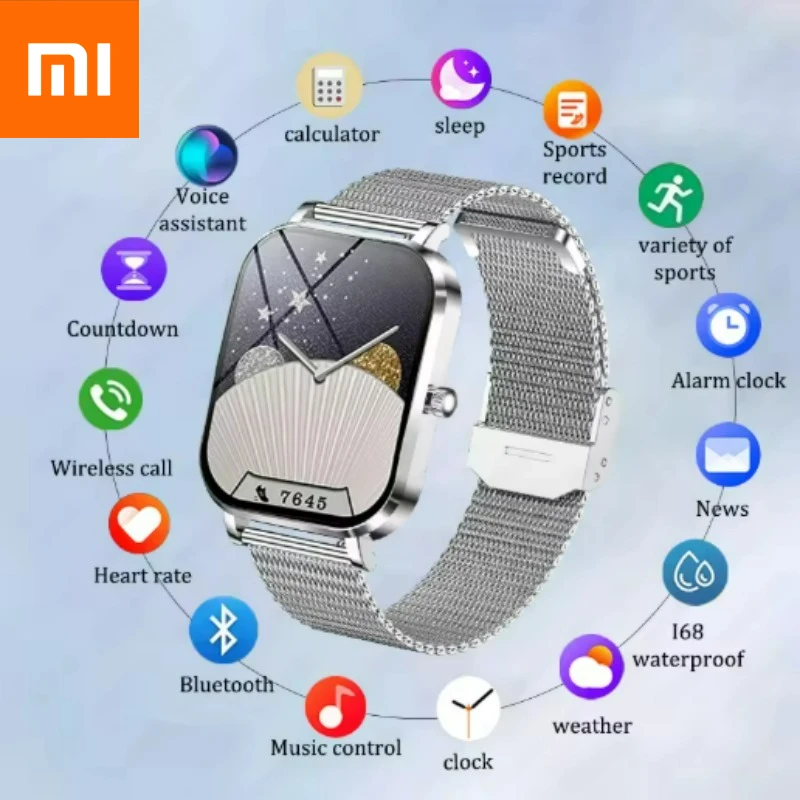 Xiaomi New Smart Watch Women Gift 8.8mm Ultra-thin Body Heart Rate Waterproof Outdoor Sport BT Call Smartwatch For Android