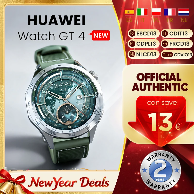 Huawei Watch GT 4 Smartwatch 46 mm iOS et Android, gestion des calories, suivi professionnel de la santé, SpO2, GPS