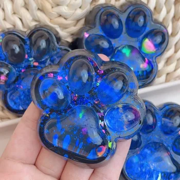 Blu Scuro Cielo Stellato Serie Kawaii Zampa di Gatto Antistress Piede Giocattolo Squishy, Giocattolo da Spremere Fidget, Mochi Squishy, Giocattoli Antistress