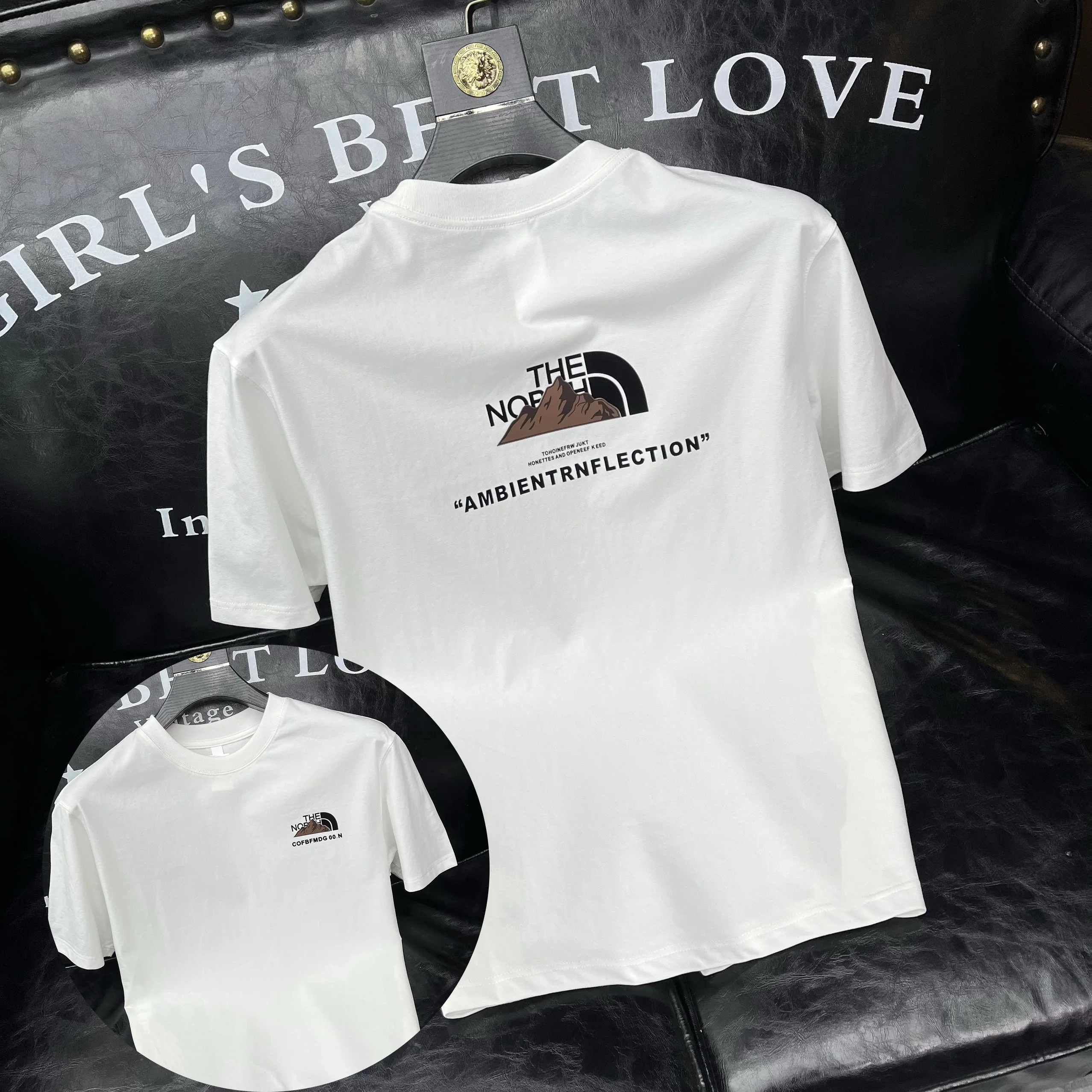 new style 100% cotton Men's High-end Printed Short-sleeved T-shirt Fashion Brand  New Summer Round Neck  Men's T-shirt