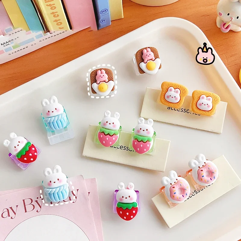 Kawaii Cartoon Push Paper Clips Multi Functional Corner Clip Test Paper Folder Classification Clamps Student Korean Stationery