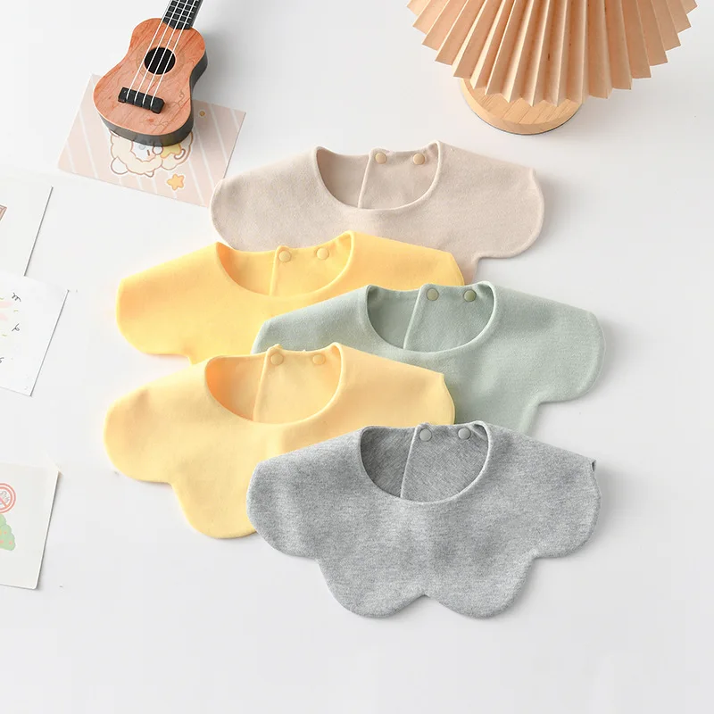 Koreanischen Stil Solide Baby Fütterung Sabbern Lätzchen Neue Kleinkinder Baumwolle Blütenblatt Speichel Handtuch Weiche Spucktuch Für Neugeborene Kleinkind Kinder Lätzchen