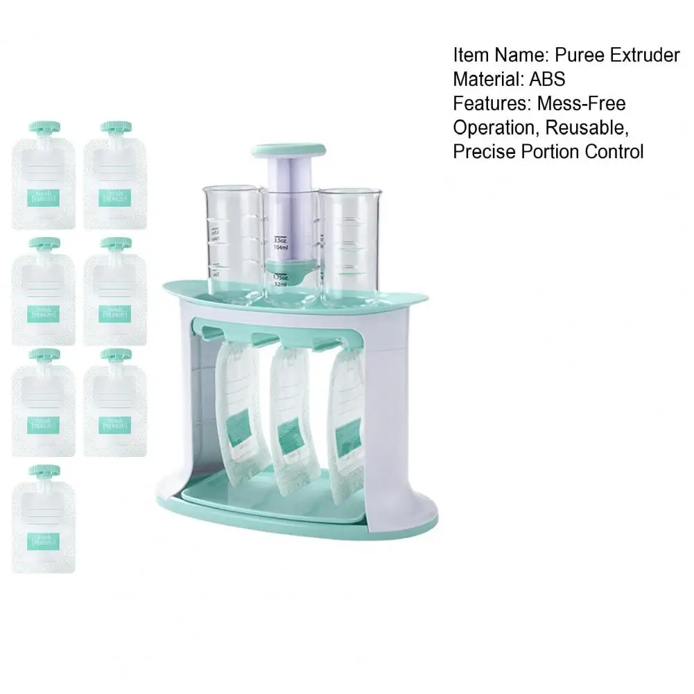 Fruit Puree Pouch Filler Baby Fruit Puree Filling Station with Portion Control Dispenser Reusable Squeeze Bags Fruit Compote