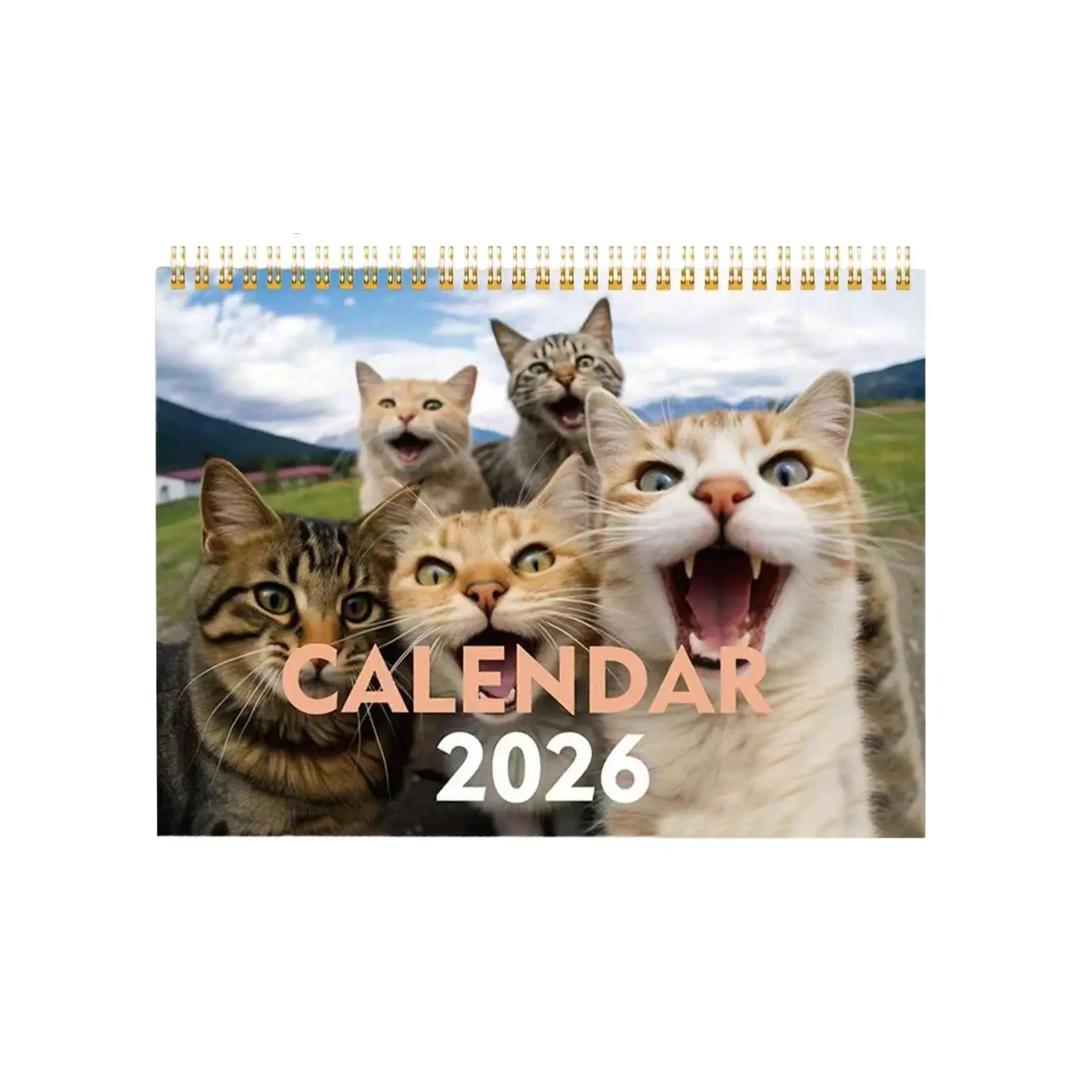 

Календарь с котами на 2026 для любителей кошек, календарь с забавными кошками, календарь с котенком, настенные подвесные календари на 2026 год, милый забавный кот, домашнее животное