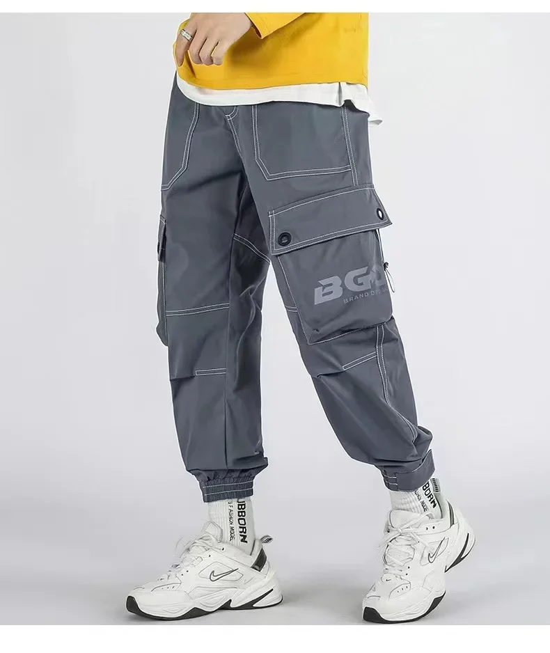 

Men's casual pants trendy pants trendy men's high-end pants high-end drape men's spring and autumn loose straight leg pants