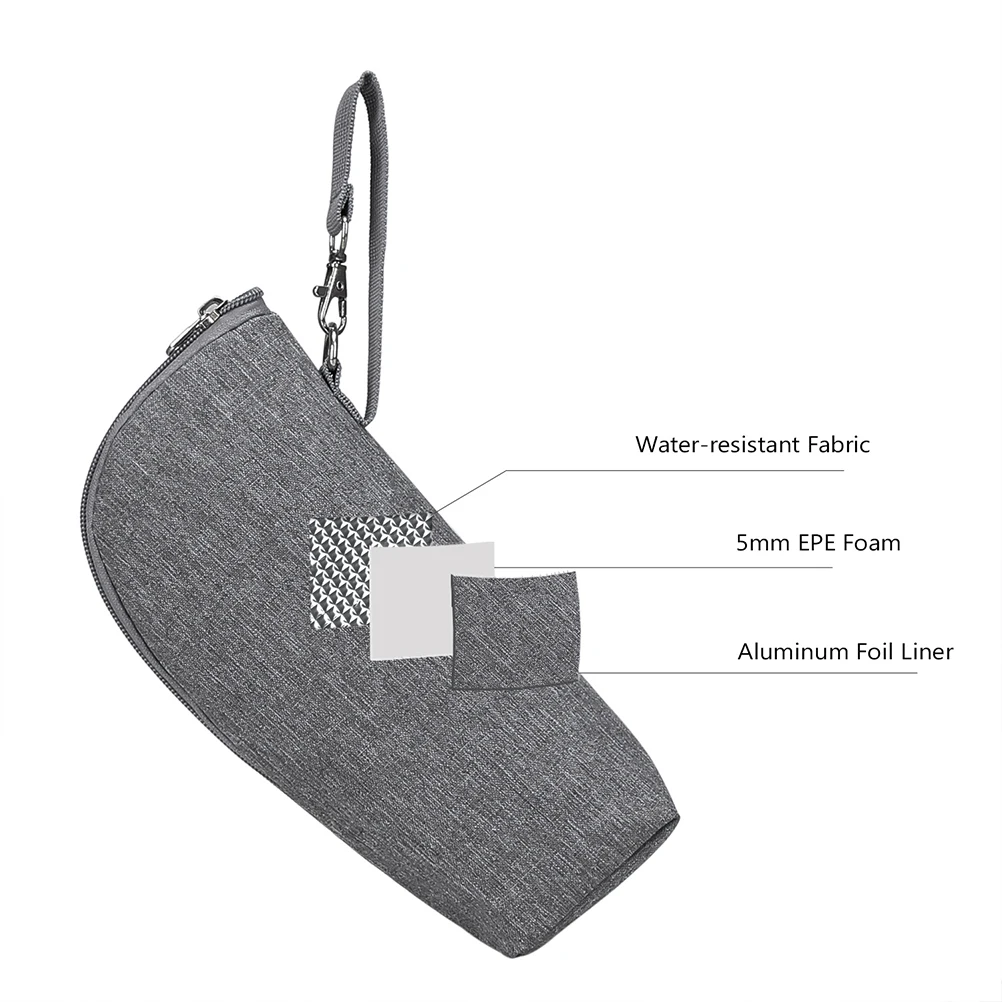 

2pcs Insulated Bottle Bag Gray Thermal Pouch for Feeding Bottles Baby Stroller Accessory Portable Travel Oxford