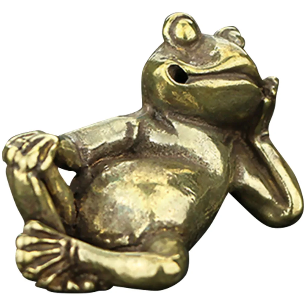 

Retro Tea Pet Decorations Cute Frog Vintage Statues Figurines Home Office Gifts Desktop Brass Durability Sturdy Design Animal
