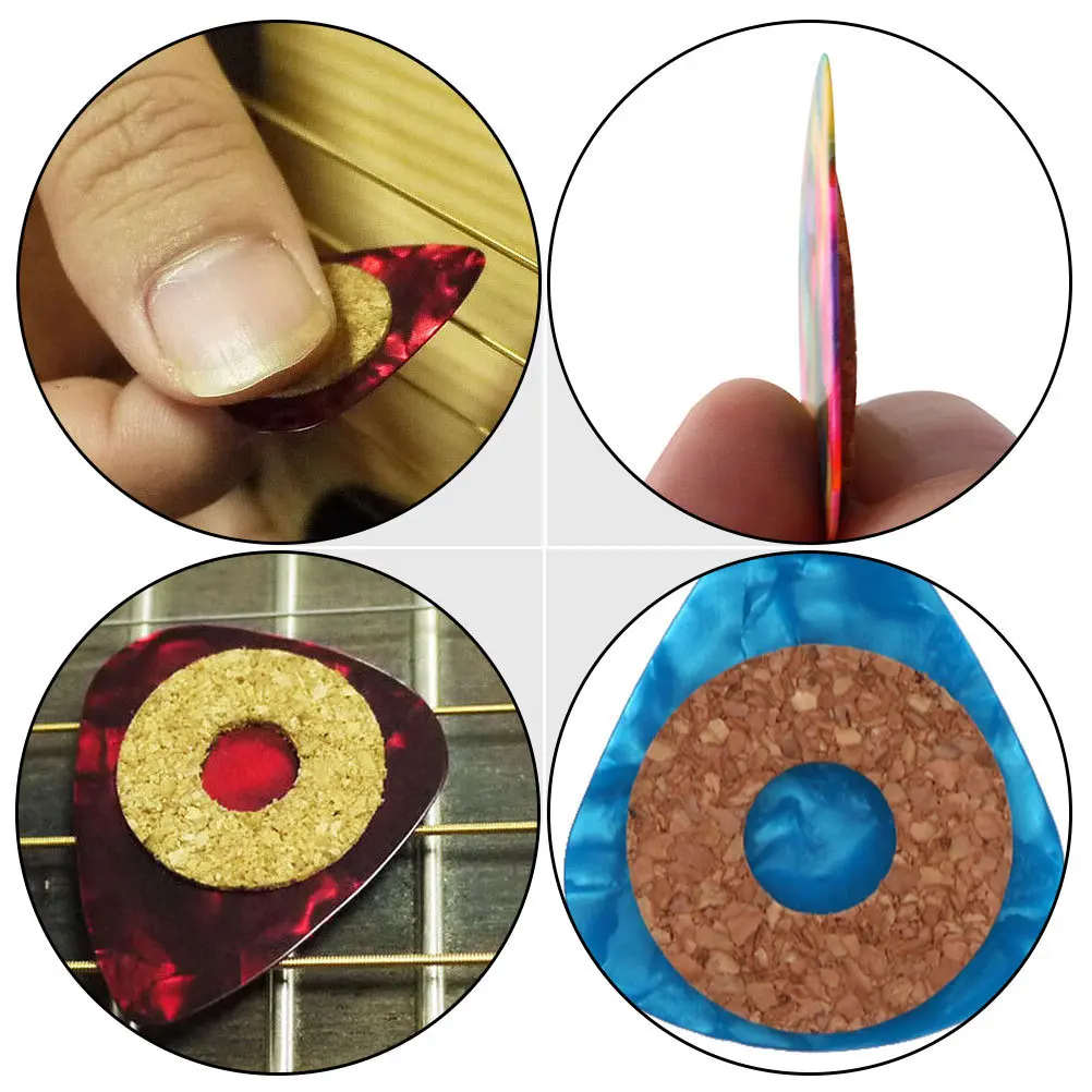 

20 Pcs Anti-slip Gasket Grip for Guitar Picks Cork Plectrum Storage Accessories Acoustic Grips