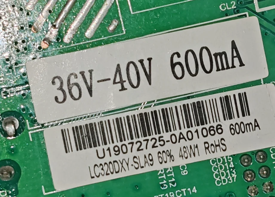 TP.RD8503.PB817 اللوحة الأم للتلفزيون LED ثلاثة في واحد، تم اختبارها، صورة مادية لـ 30--40 فولت lc320dx9-sla9 48 وات
