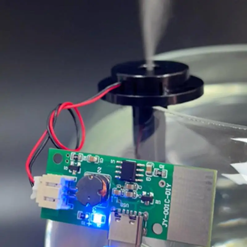 Dual-Output 5V Ultrasonic Mist Maker Module - USB-C Direct Spray, No Switch Needed for Humidifiers & DIY