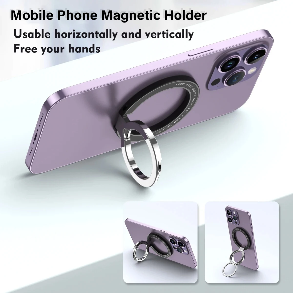 

Универсальный прочный магнитный держатель для мобильного телефона Magsafe Portable 360° ° Поворотная складная магнитная подставка для iPhone 16 15 14 Xiaomi