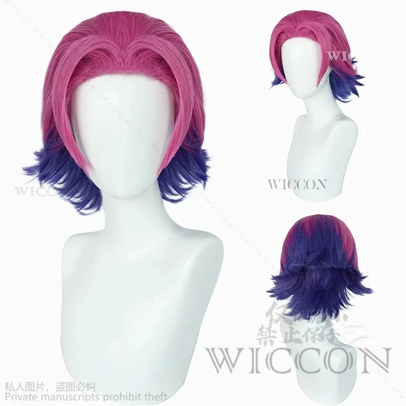 2025 yiyi Anime Cos Cosplay Wig Game LOL Heartsteel Shieda Kayn Short Heat Resistant Synthetic Hair Party Wigs + W view 2