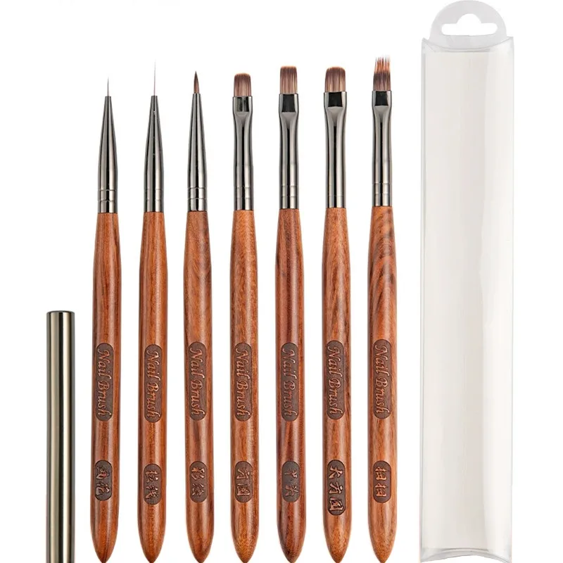 1/7PCS Nail Pen Brush Set Different Sizes Nail Glue Phototherapy Pen Suitable for Professional Salon or Home Use Gel Nail Brush
