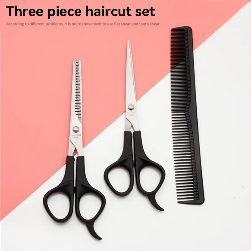 3pcs Scissors Sets-Suitable for Thinning and Styling Hair-for Men and Women for Finishing, Point Cuts, and Flat Cuts