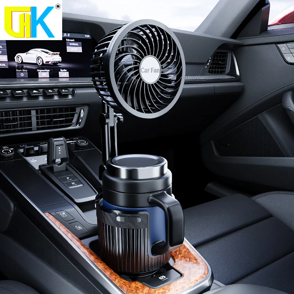 Universal Car Cup Holder Car Fan 360° Adjustable Automotive Electric Fan USB/12V/24V Fan 2 Speeds Car Silent Fan For Vehicle SUV