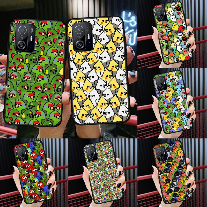 Parrot Birds Cockatiel Case For Xiaomi 12T 11T 13 Pro 12X 12 Lite Cover For POCO F5 X5 X3 Pro X4 F4 GT F3 M5s C40