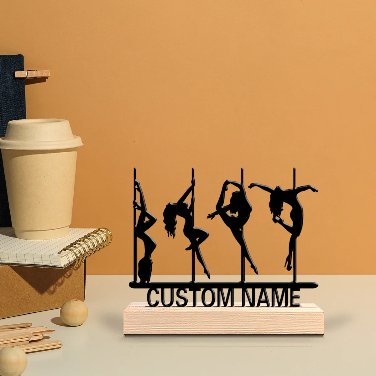 1pc Stylish Personalized Custom pole dance Artist’s Gift with Wooden Base Perfect for Painters Studios Creative Spaces Christma view 3
