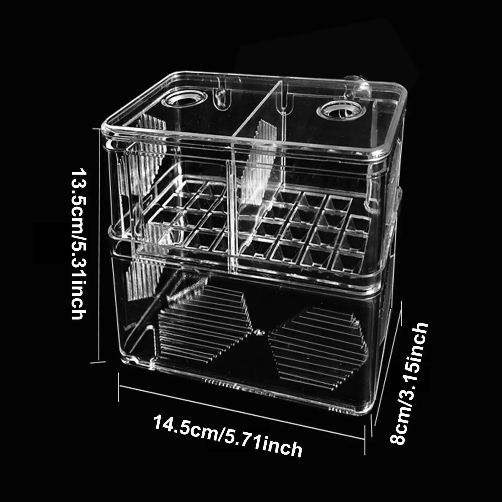 Scatola per allevamento di pesci d'acquario Scatola trasparente per isolamento di pesci per pesci pagliaccio Betta Guppy