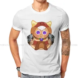 Cookie Run Kingdom Pancake Cookie with a Gun T Shirt Goth Men Tees Summer Polyester Clothing Harajuku Crewneck TShirt