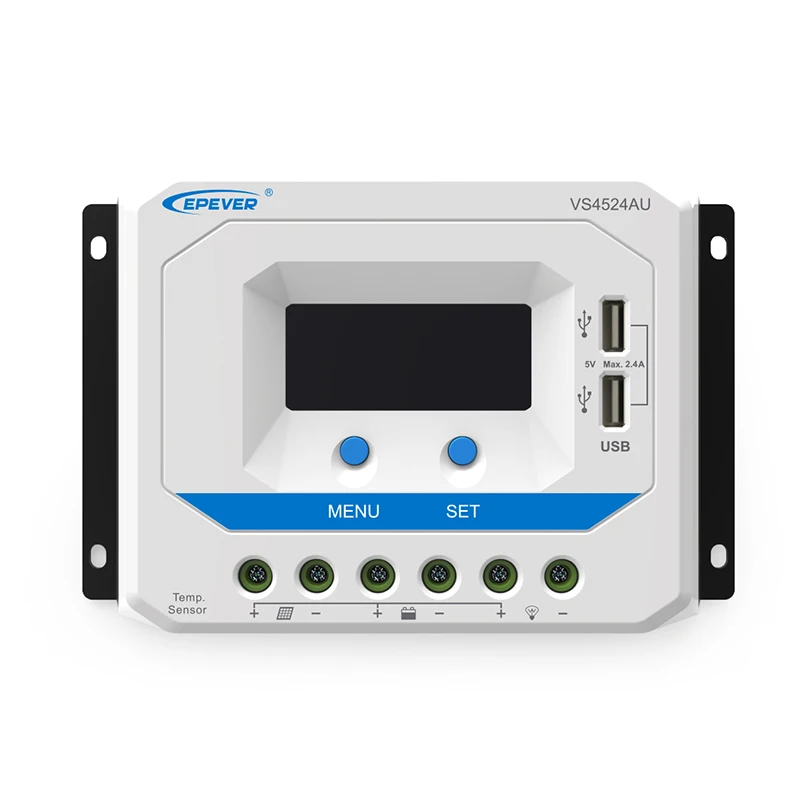 EPever VS1024AU VS4524AU VS4548AU VS6048AU PWM Solar Charge Controller 10A 45A 60A 12/24/48V Auto Dual USB LCD Solar Regulator