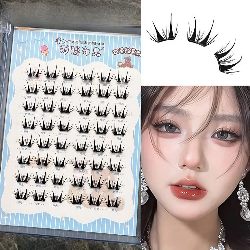 Colla per ciglia liquide Ciglia finte ultrasottili Ciglia Manga Noglue Cluster di ciglia segmentate Ciglia individuali fai-da-te