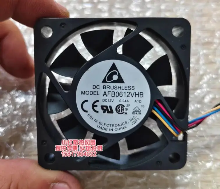 Delta Electronics AFB0612VHB DC 12V 0.24A 60x60x15mm 4-Wire Server Cooling Fan