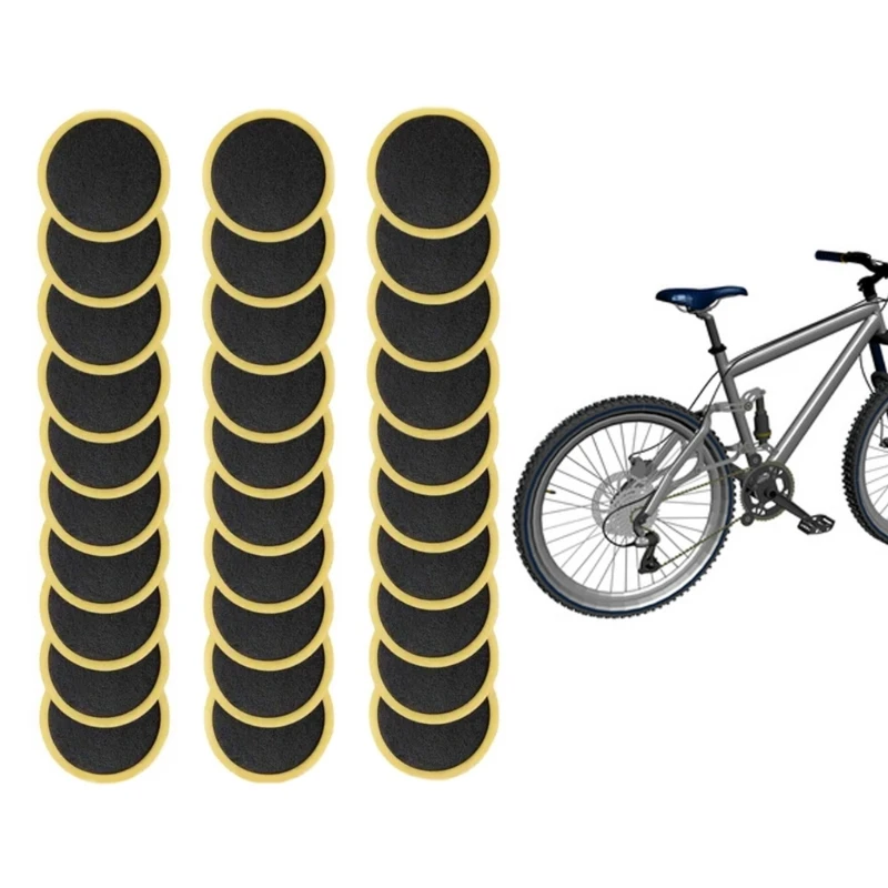 30 Pcs Glueless Bike Tire Puncture Repair Patches Bicycles Tire Patches Portable Bike Tyre Tire Inner Tube Puncture Patches