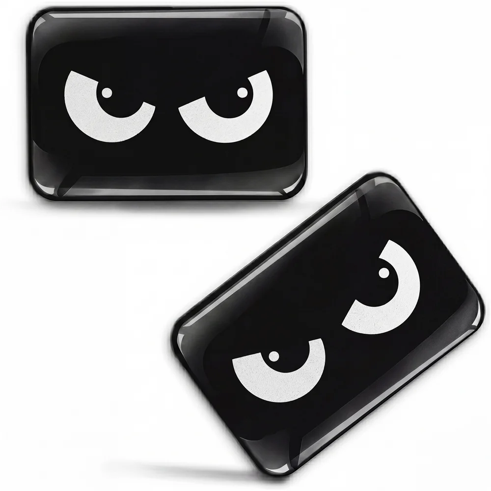 Autocollants de voiture style yeux bouffis, 2 pièces, emblèmes automobiles, accessoires, adaptés à tous les véhicules