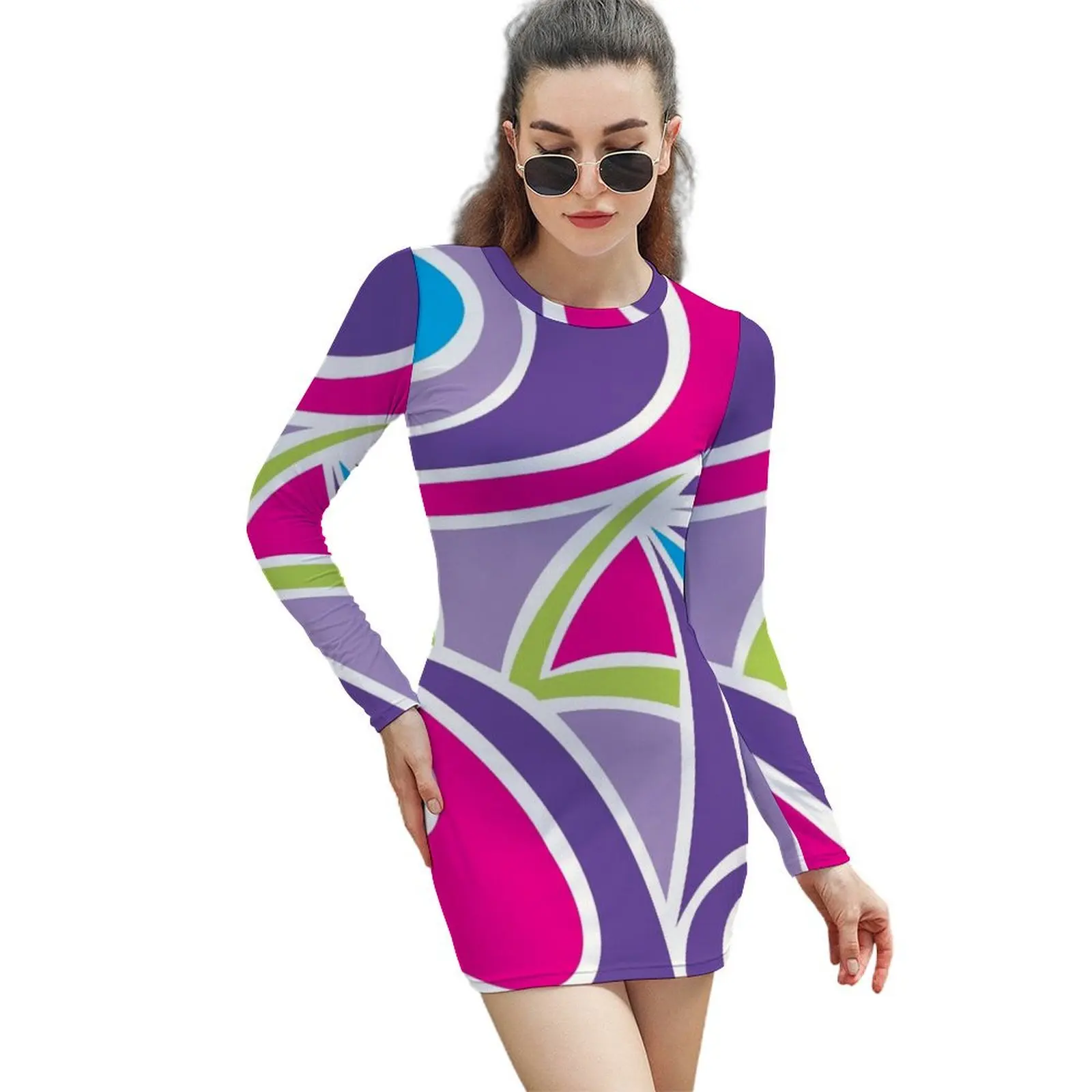 

Totally Hair Ken Purple Long-Sleeved Sheath Dress Female clothing Party dresses