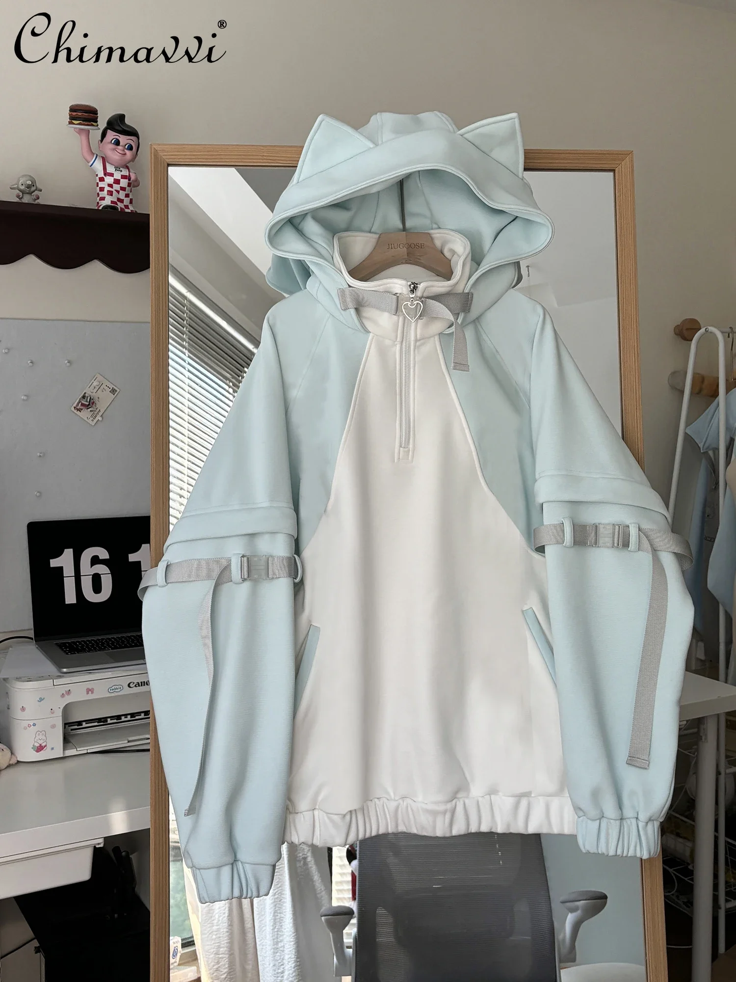 

Original Japanese Mine Series Mass-produced Cute Hooded Jacket Pants Autumn Winter New Subculture Loose Sports Y2k Women Outfits