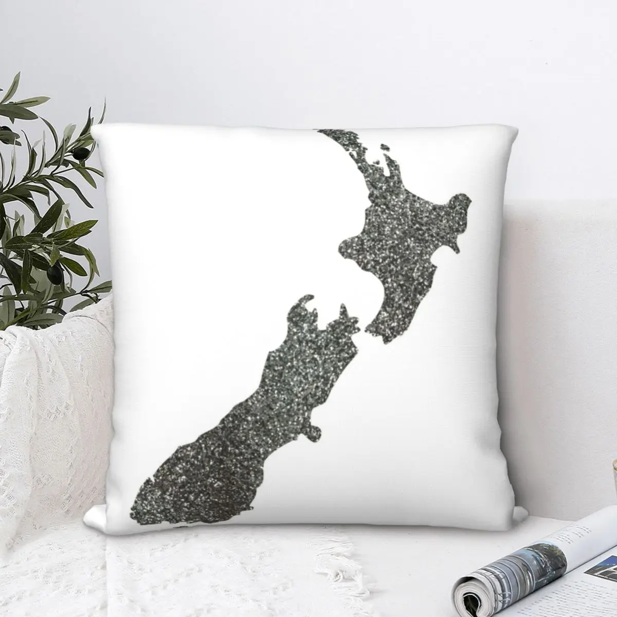 

Silver Black Glitter NZ Square Pillowcase Polyester Pillow Cover Velvet Cushion Zip Decorative Comfort Throw Pillow For Home Car