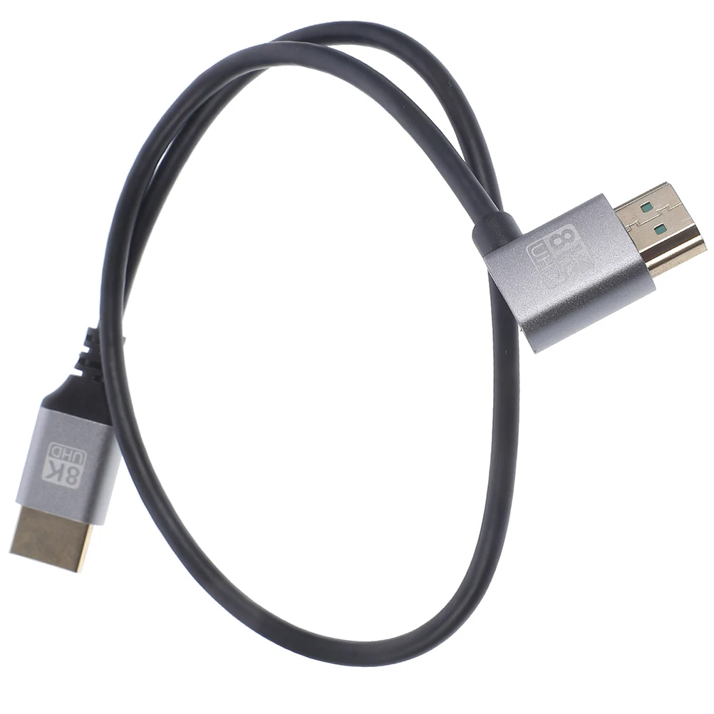 

8K Video Cable 05M Up Bending Male to Male Wire for Computer Monitor Connector Short Length Video Cables