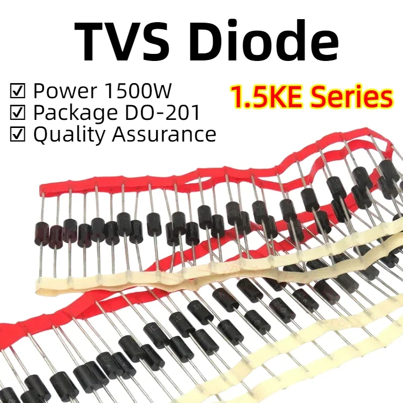 20PCS TVS Diode 1500W 1.5KE6.8CA/8.2/10/12/15/22/24/27/33/36/39/47/51/62/68/91/100/120/150/180/200/220/250/300/350/400/440/510CA