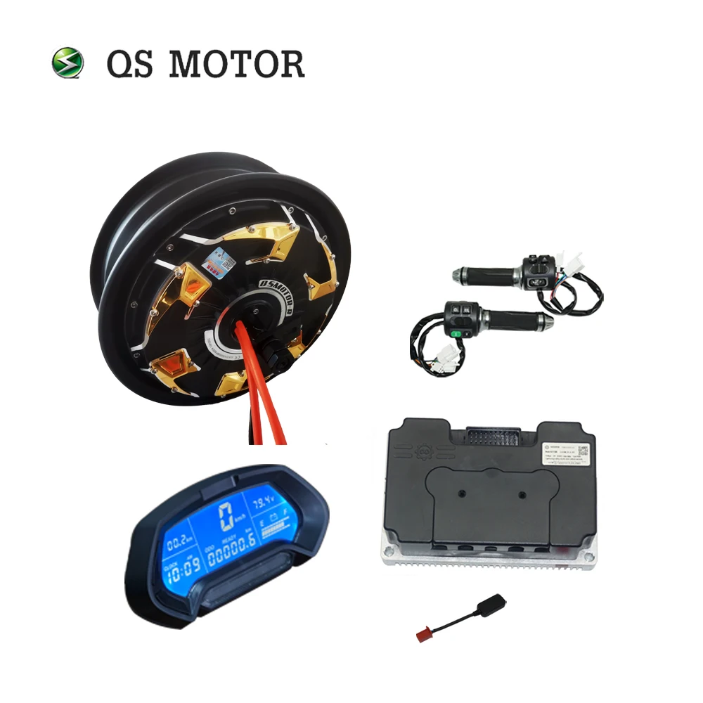 QS Motor 12*3.5inch QS260 5000W V4 72V Hub Motor with ND72680 Controller Conversion Kit for Racing Electric Motorcycle