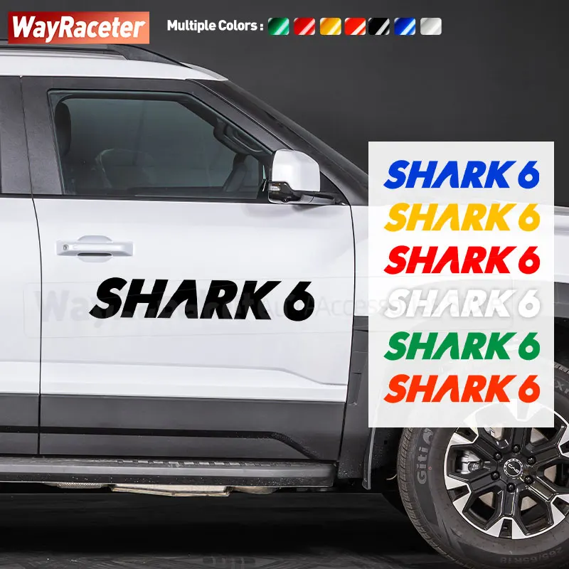 1 Piece Car Door Side Sticker Graphics Reflective Vinyl Decal For BYD Shark 6 2025 2026 4X4 Off Road Exterior Accessories