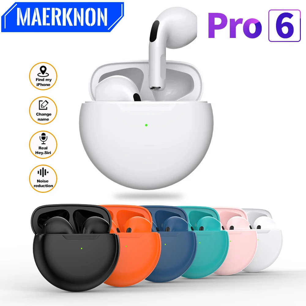 

Pro 6 Bluetooth Earphones Wireless Headphone Noise Reduction Stereo Earbud With Mic Sport Waterproof Headsets For Iphone Xiaomi