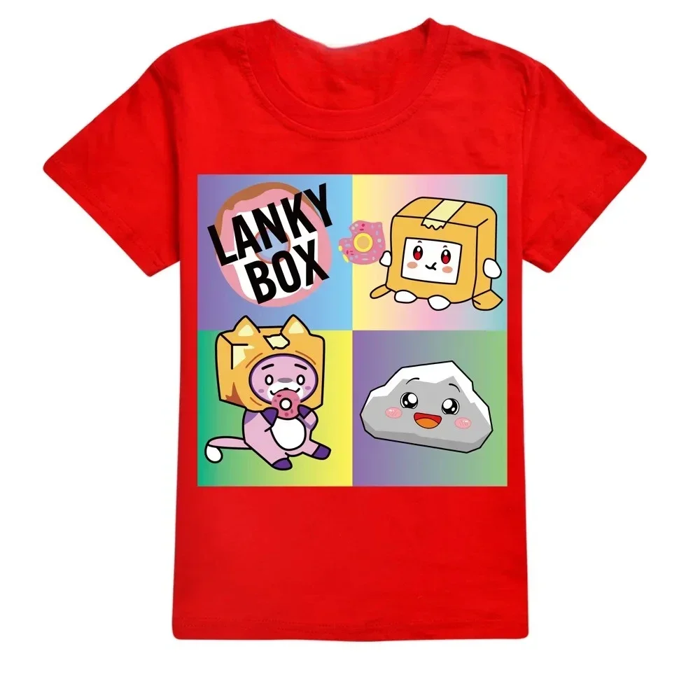 Kawaii Cartoon Lanky Box Cute Printed Children Teen T-shirt Summer Short Sleeve Cotton Girl Boy Clothing Fashion Baby Top Tee