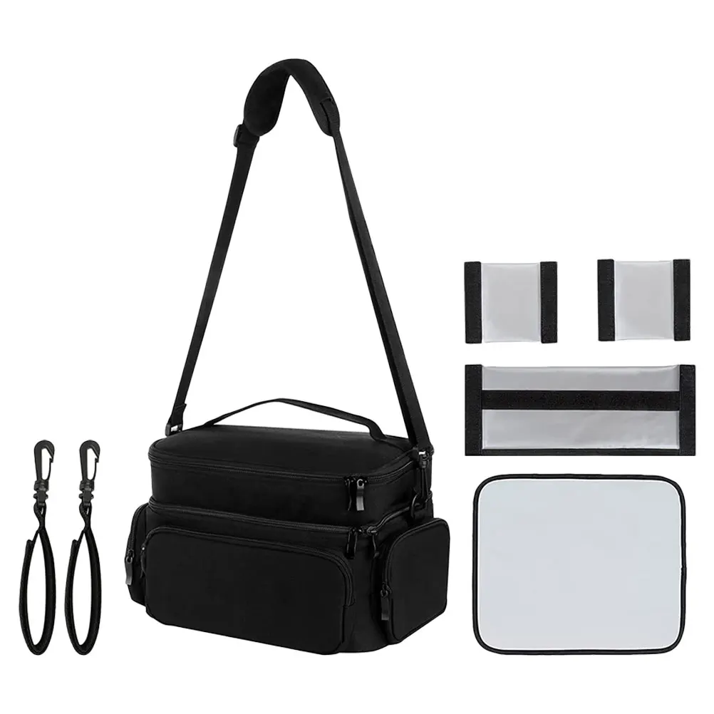 

Wearable Breast Pump Bag Portable Storage Case for Black Two Layer Durable Mesh Zipper Closure Travel Use