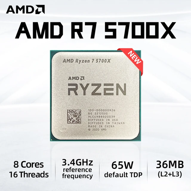 新しい!amd r75700x ryzen 7 5700x 3.4 ghz 8コア16スレッドcpuプロセッサ7nm l3 = 32m  100-000000926ソケットam4 - AliExpress