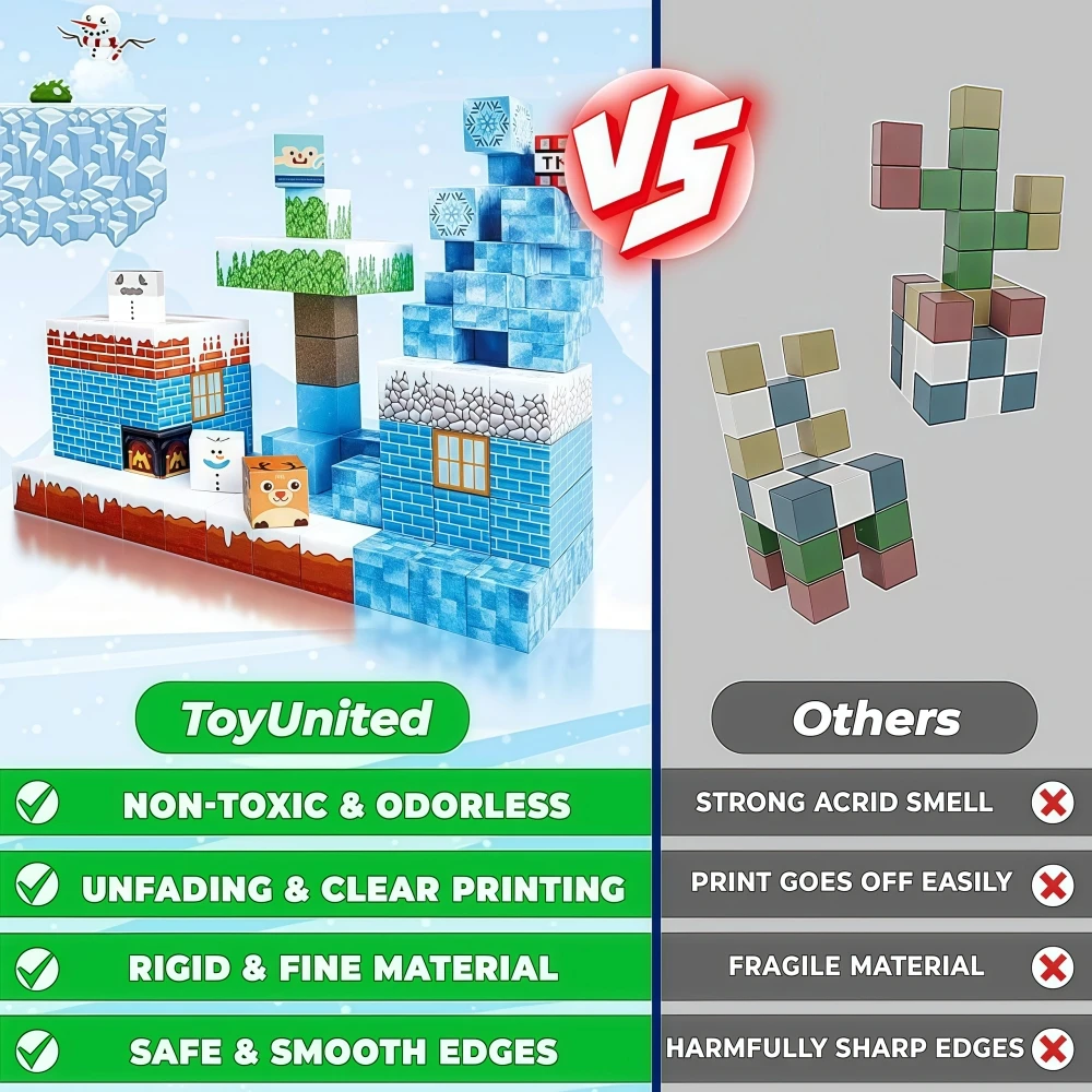 Creatieve magnetische blokken set 100 stuks Sneeuw Winter Wonderland Thema 3D Model DIY Ornament STEM Educatief speelgoed Perfect cadeau-idee