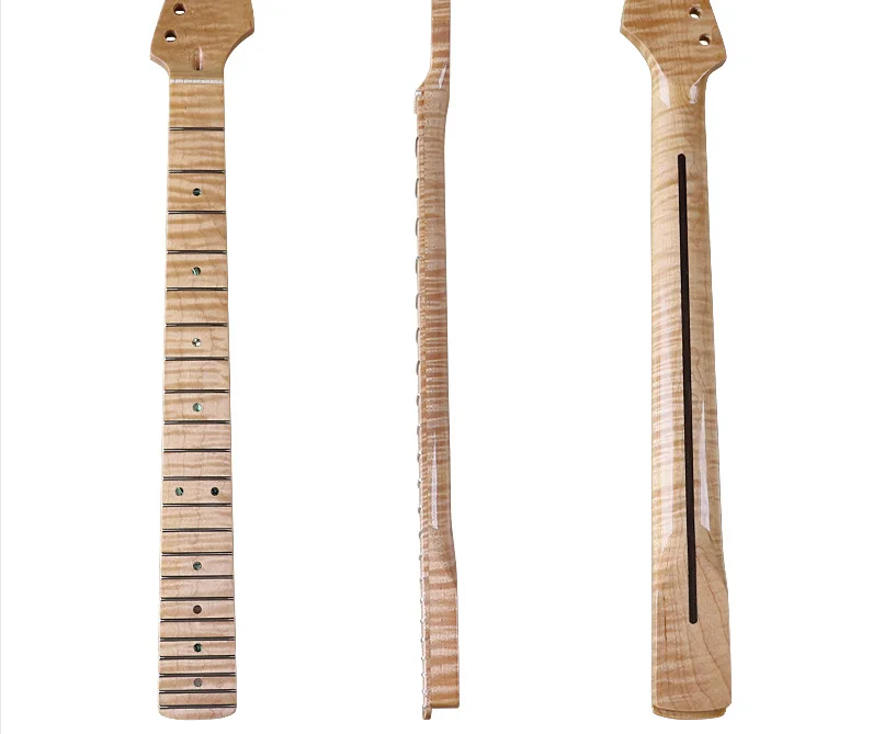 Manico per chitarra elettrica modello tigre a 22 tasti con manico in acero colore naturale brillante assemblaggio accessori per chitarra fai da te