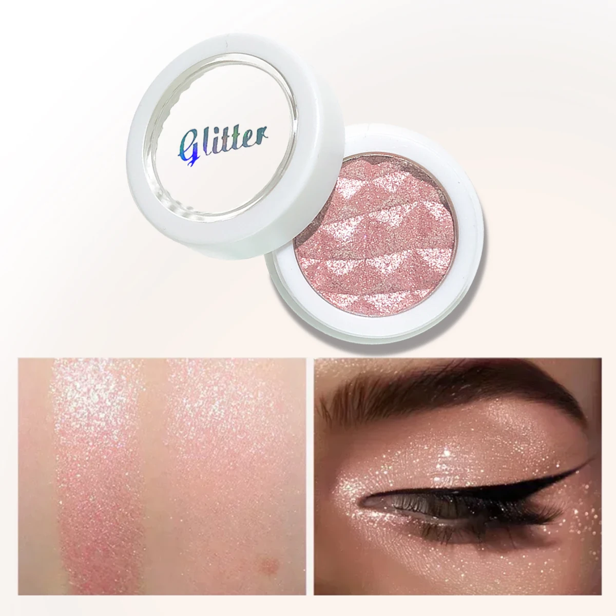 وعاء واحد لظلال العيون اللامعة - بودرة ظلال عيون مصبوغة لامعة تدوم طويلاً ومقاومة للماء ومكياج عيون متألق للحفلات واليومية #2