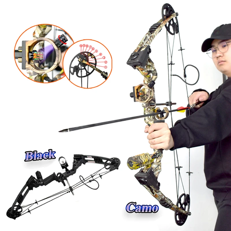 Archery 20-70lbs Right Hand Compound Bow Set Aluminum Alloy with Bow Accessories for Outdoor Archery Hunting Shooting