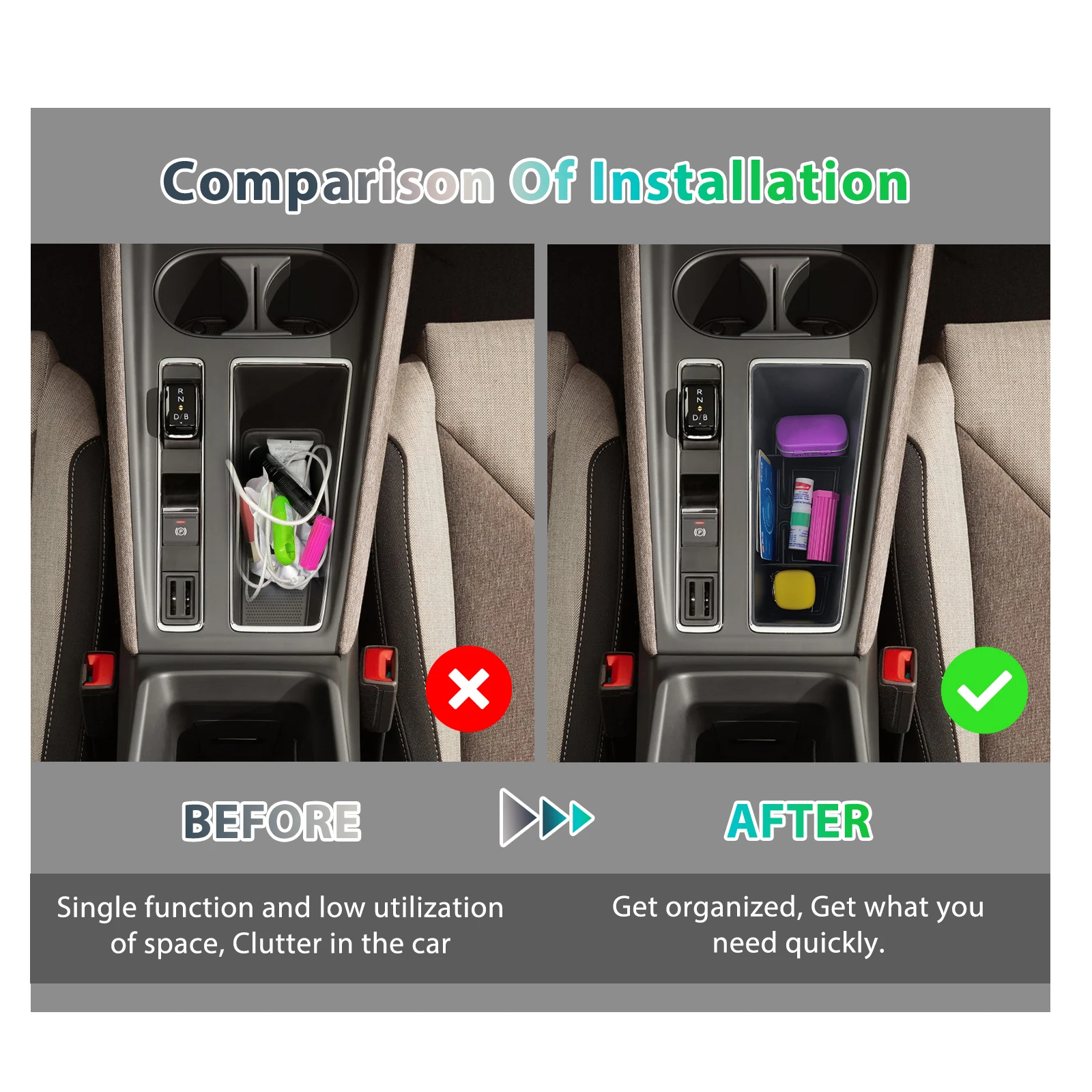 RUIYA for Skoda Enyaq iV LHD 2021-2025 Car Armrest Box Storage Central Control Container Auto Skoda Enyaq 2025 Accessories
