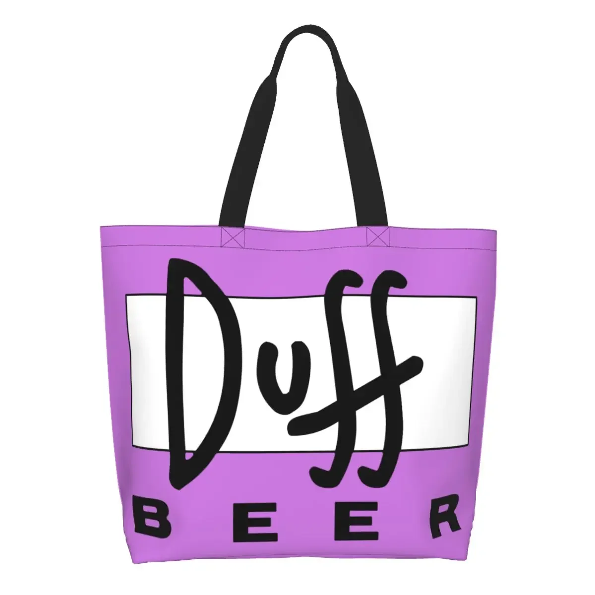 Duff Beer Grocery Shopping Tote Bags Women Funny Canvas Shopper Shoulder Bag Big Capacity Handbag