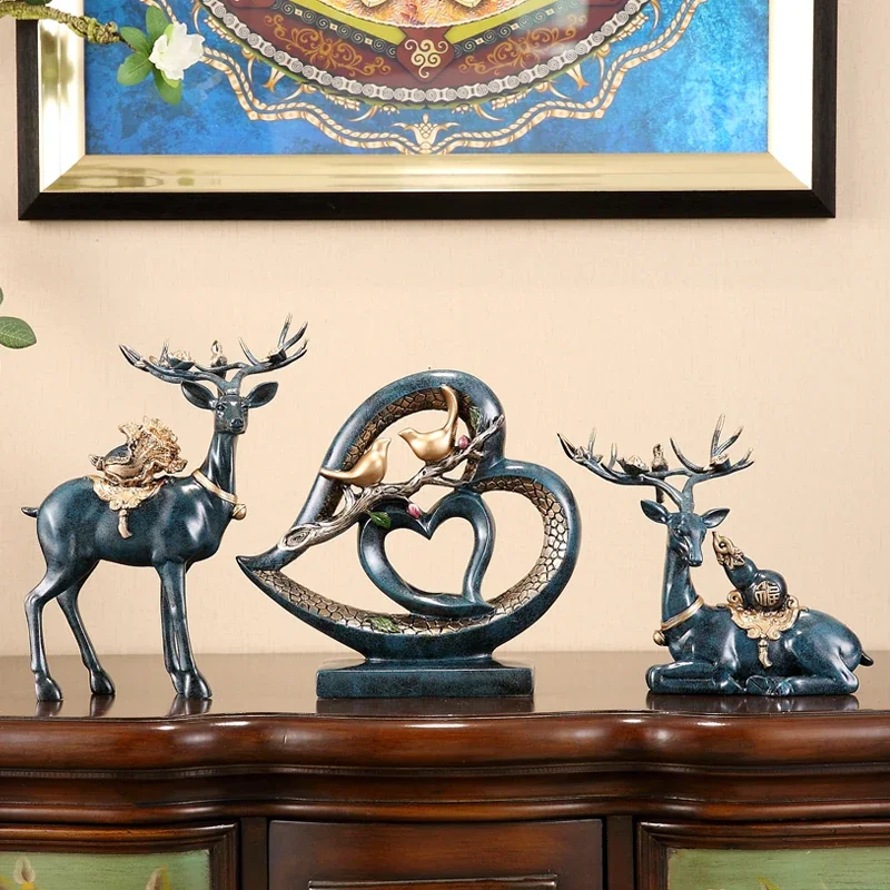 

Deer Decoration Creative Domestic Furniture Living Room Wine Cabinet TV Cabinet American Soft Decoration Housewarming Gift