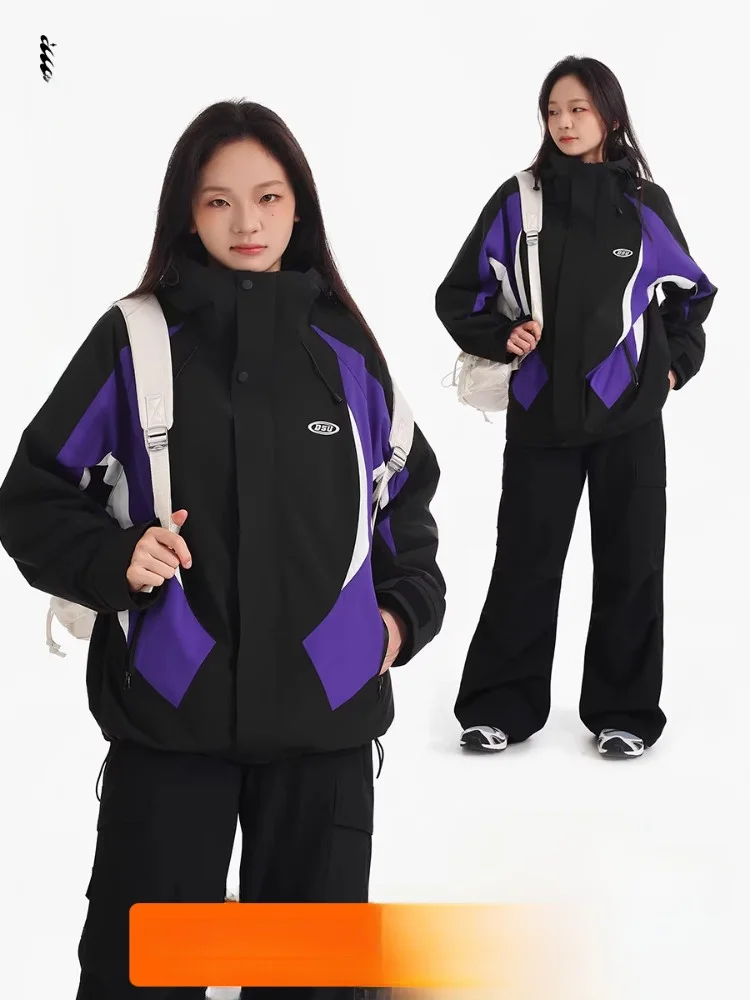 

DUU Color Blo Tee-In-One Fce Lined Jaet Outdoor Windproof Removable Silver Velvet Warm Inner Removable Top