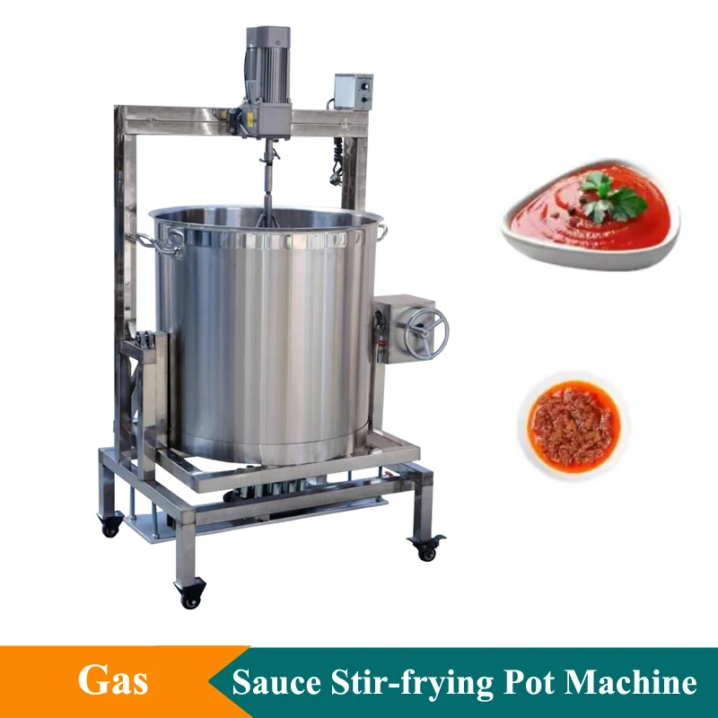 

Gas Heating Way Tilting Pot Sauce Cooker Machine 30L Chili Paste Cooking Pot With Mixer Electric Automatic Stir-frying Machine