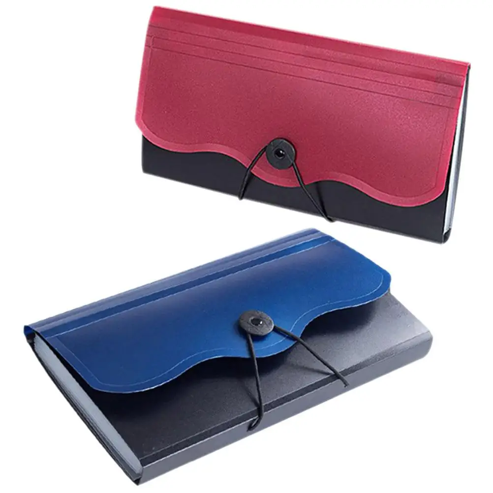 2 Pcs PP Material Multi Pocket Accordion File Folder B5 Size Large Capacity Receipt Storage Bag Portable Expandable Document