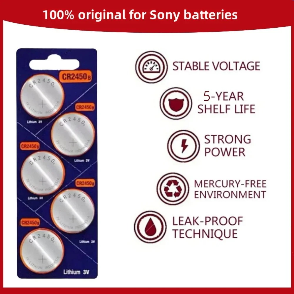 Original For SONY CR2450 Batteries For Remote Control Watch Toys LED Light Button Coin Cell DL2050 BR2450 LM2450 KCR5029 5029LC